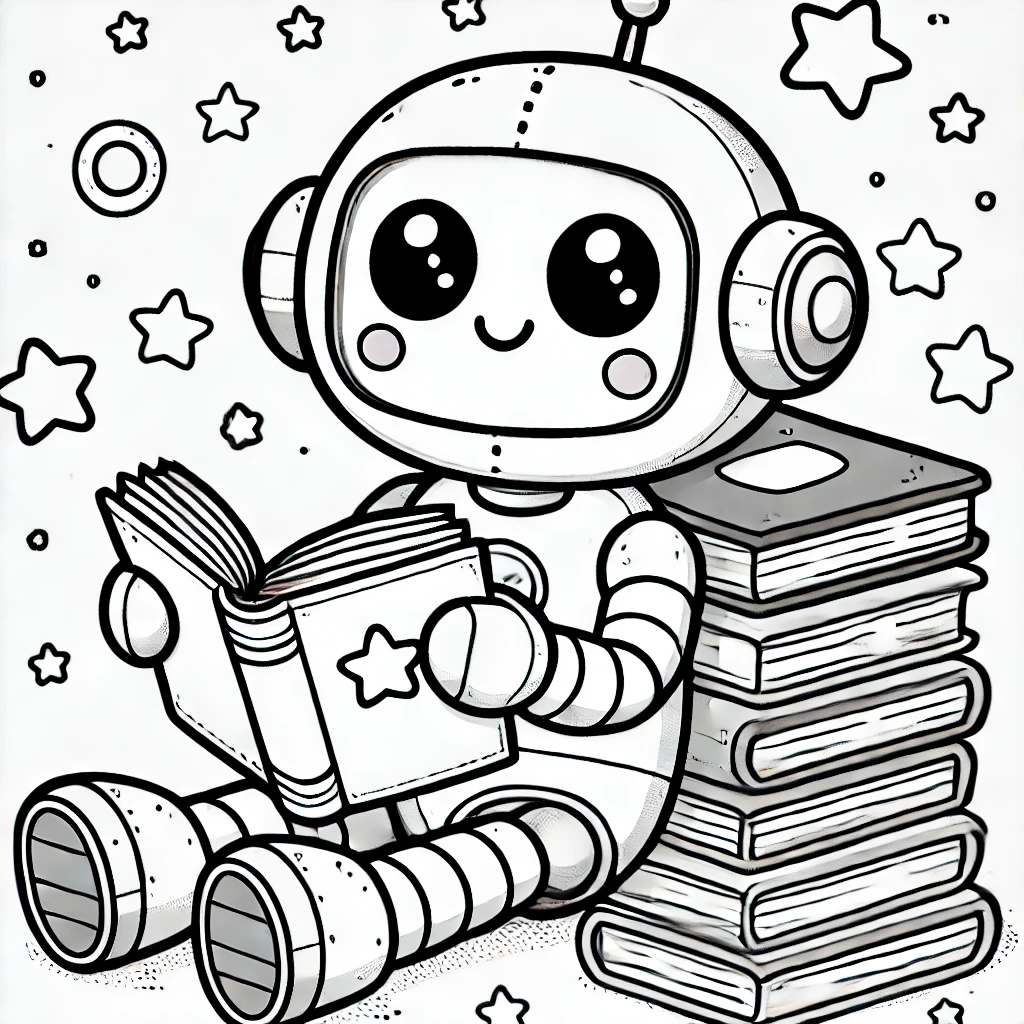 Kitap Okuyan Astronot Boyama Sayfası – Ücretsiz PDF İndir, Uzayda Bilgiyle Buluş