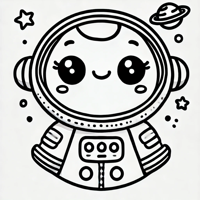 Minik Astronot Boyama Sayfaları – Ücretsiz PDF İndir, Uzay Hayalini Renklerle Yaşa