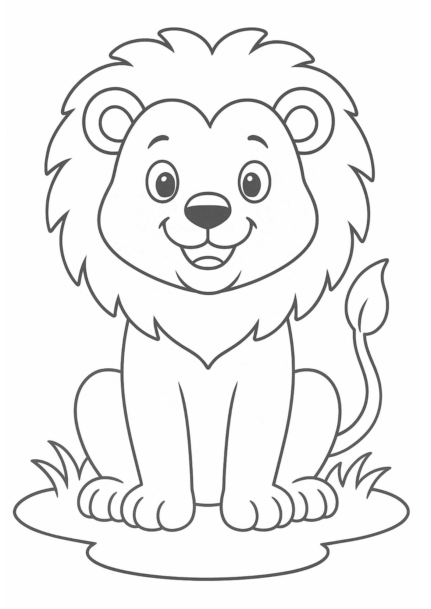 Aslan Boyama Sayfası – Ücretsiz PDF İndir, Ormanların Kralını Renklerle Canlandır!