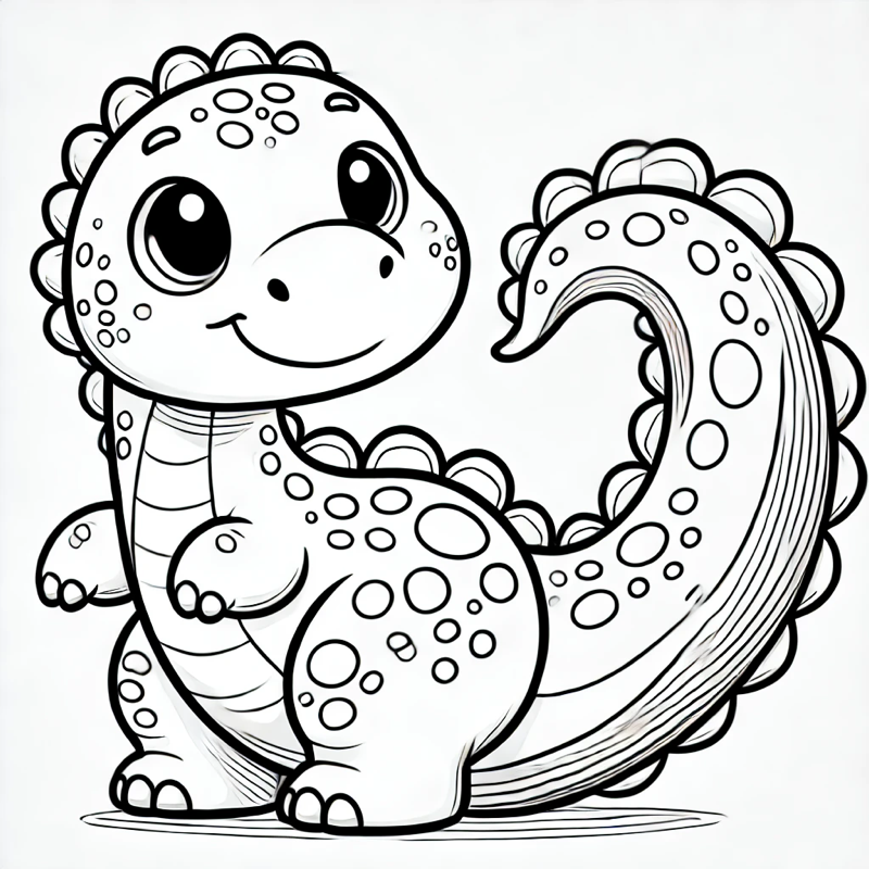 Küçük Dinozor Boyama Sayfası – Ücretsiz PDF İndir, Renkli Bir Tarih Öncesi Macerasına Katıl!