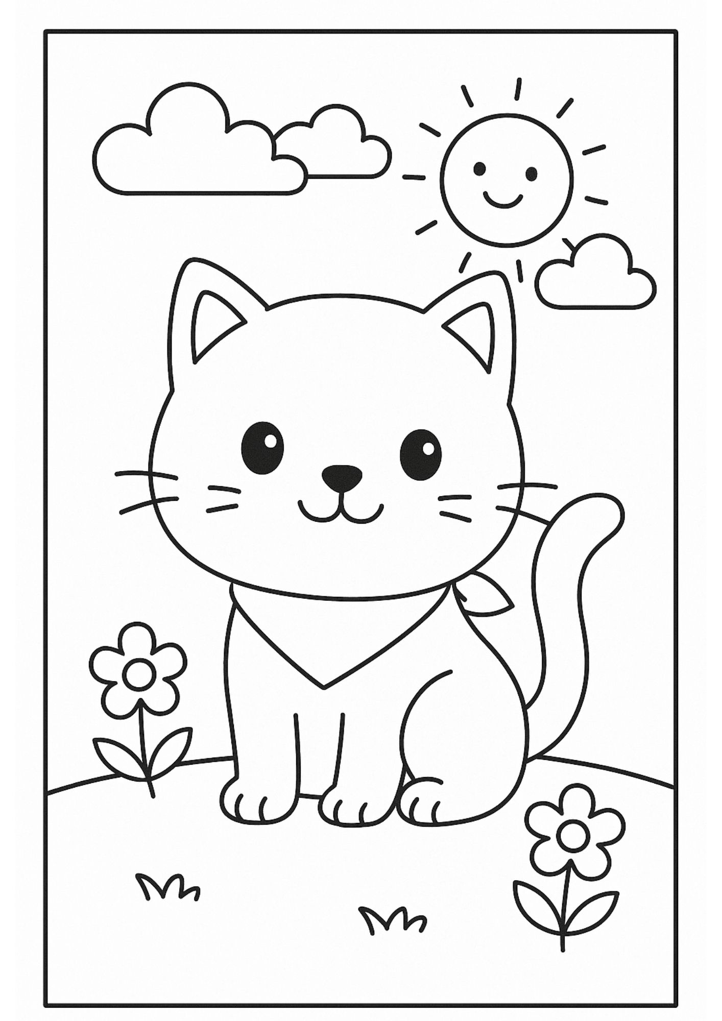Kedi Boyama Sayfaları – Ücretsiz PDF İndir, Sevimli Patili Dostları Renklendir