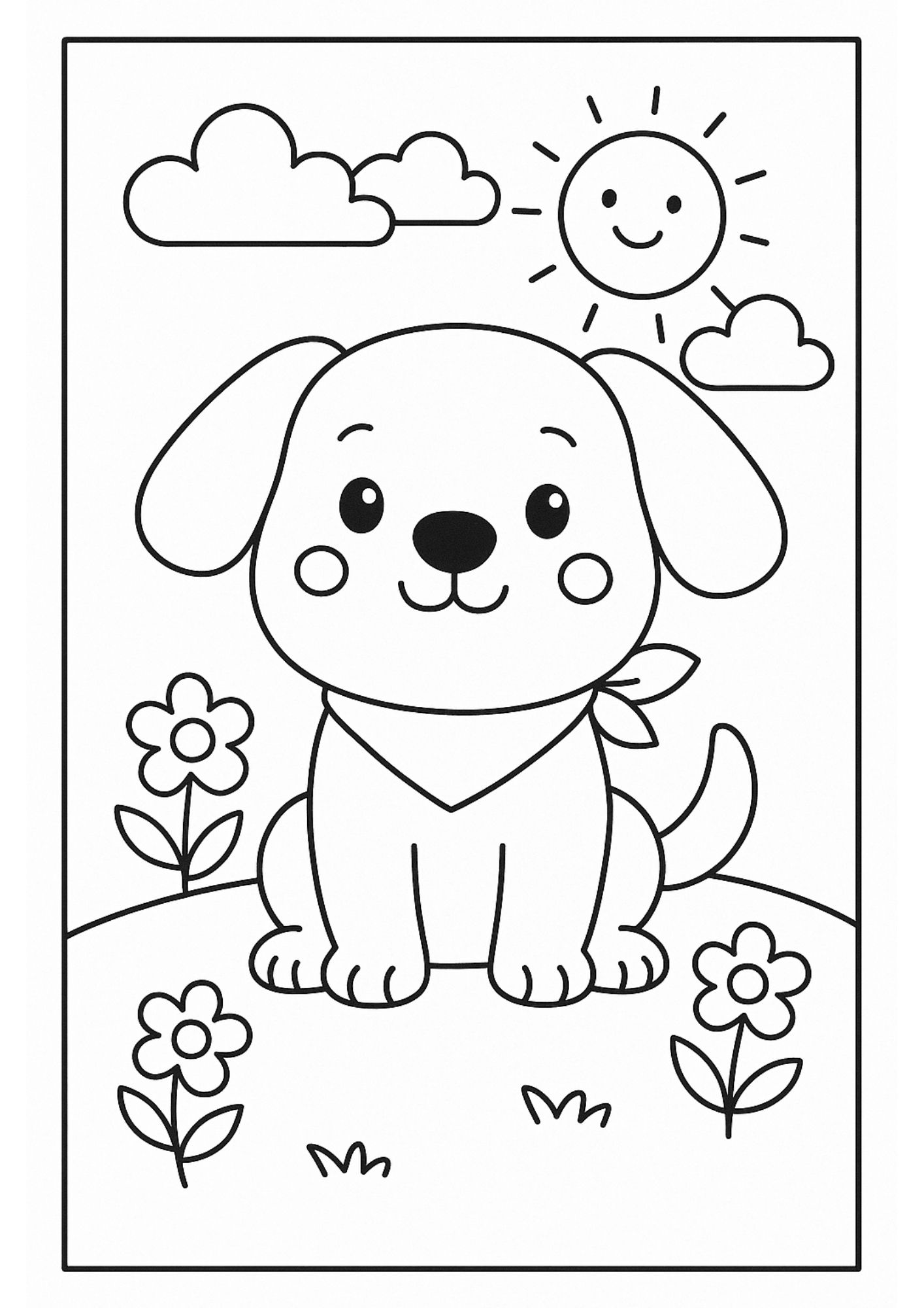 Köpek Boyama Sayfaları – Ücretsiz PDF İndir, Eğlenceli Hayvan Boyamaları