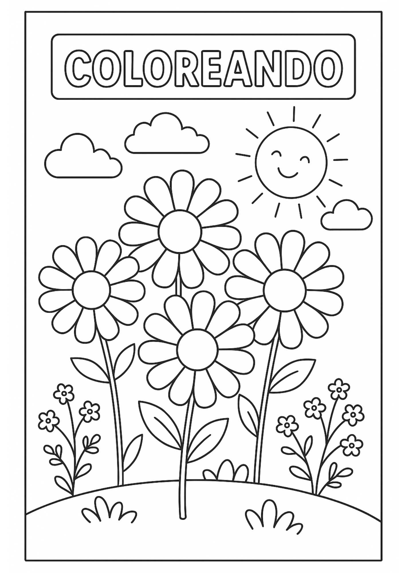 Papatyalar Boyama Sayfası – Ücretsiz PDF İndir, Baharın Neşesini Renklendir!
