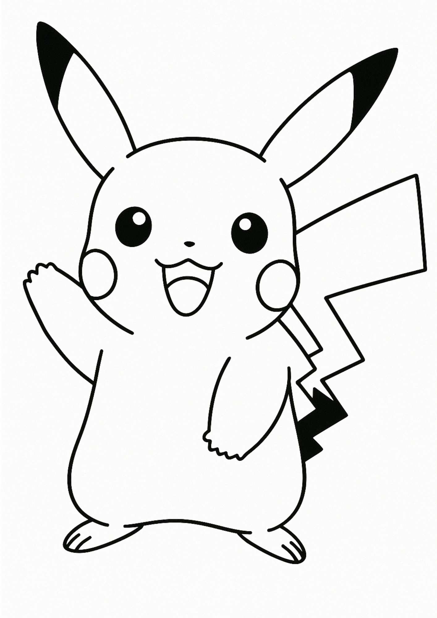 Pikachu Boyama Sayfası – Ücretsiz PDF İndir, En Tatlı Pokémon’u Renklerle Canlandır!