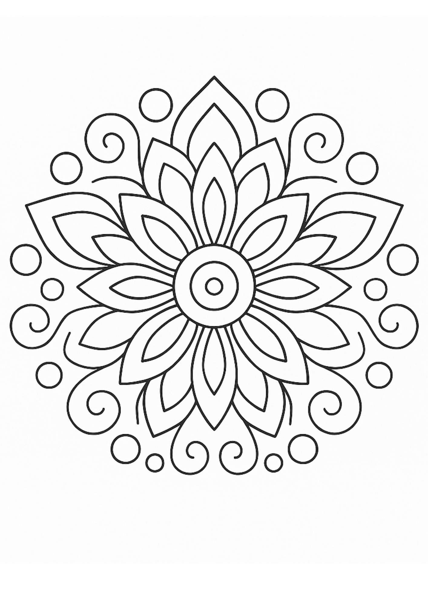 Çiçekli Mandala Boyama Sayfası – Ücretsiz PDF İndir, Renklerle Çiçek Aç!