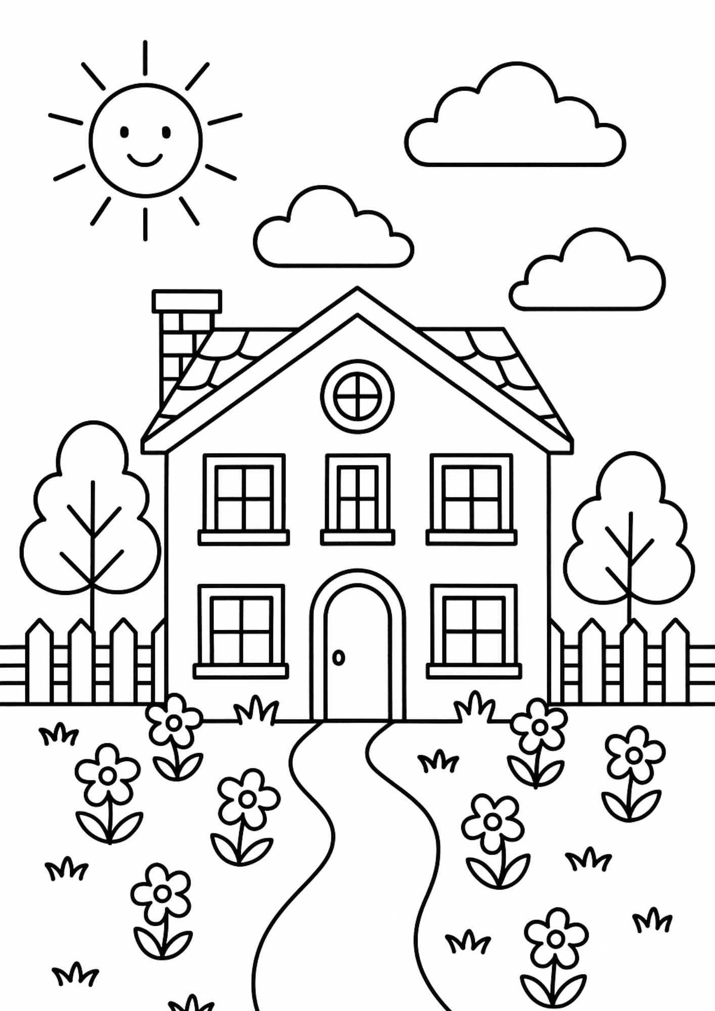 Minikler İçin Ev Boyama Sayfası – Hayalinizdeki Evi Renklendirin!