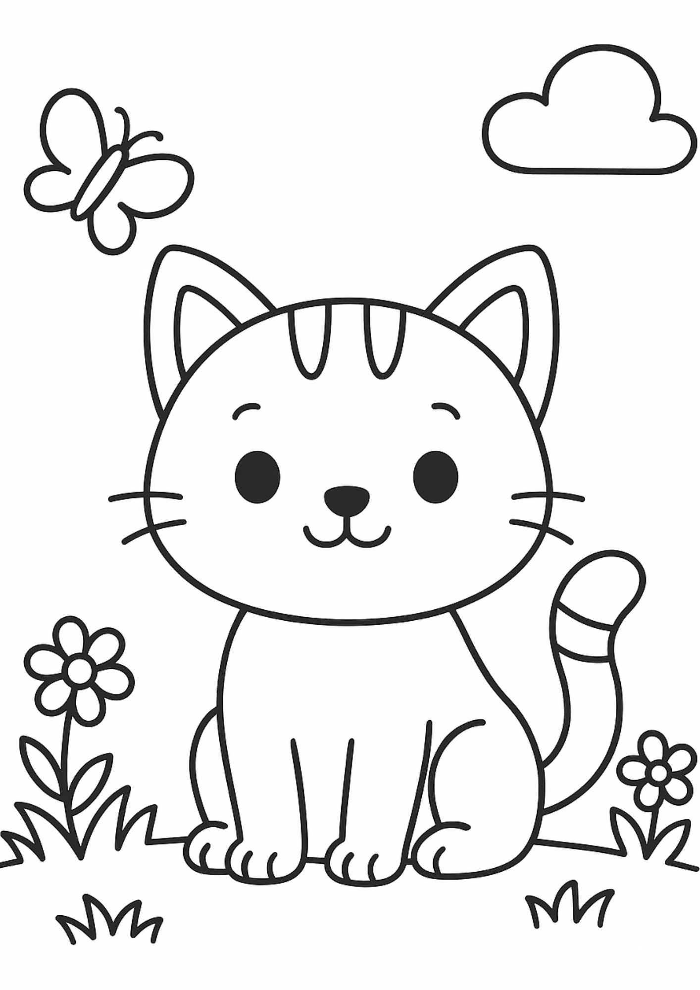 Kedi Boyama Sayfası – Minik Patileri Renklerle Buluştur!